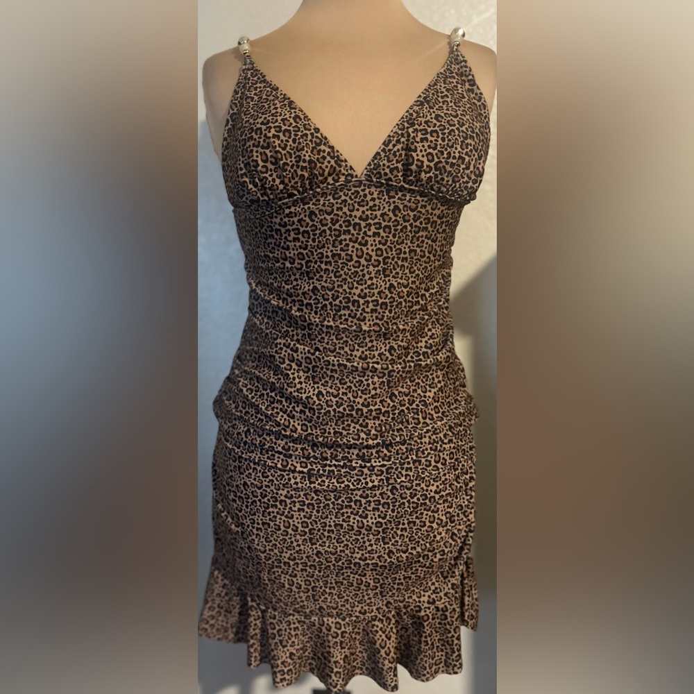 Chic Leopard Print Tankini Skirt Set